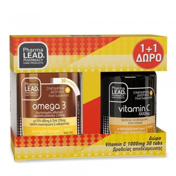 Pharmalead Ιχθυέλαιο Omega-3 30 μαλακές κάψουλες & Vitamic C 1000mg 30 ταμπλέτες