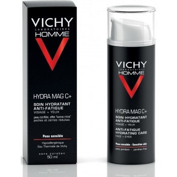 Vichy Homme Hydra Mag C+ 24ωρο Ενυδατικό & Αντιγηραντικό Ανδρικό Gel Προσώπου για Ευαίσθητες Επιδερμίδες με Βιταμίνη C 50ml