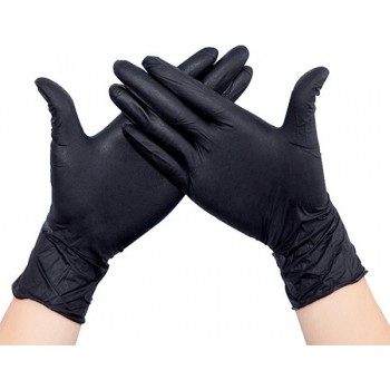 Practic Super Plus Γάντια Νιτριλίου Χωρίς Πούδρα σε Μαύρο Χρώμα   100τμχ