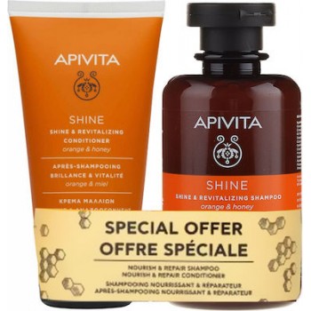 Apivita Shine Σετ Περιποίησης Μαλλιών με Σαμπουάν 2τμχ