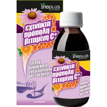 Ino Plus Echinacea + Vit C + Propolis Σιρόπι με Τριπλή Δράση κατά του Βήχα & του Κρυολογήματος 150ml