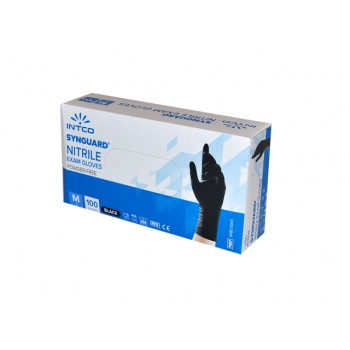 INTCO Synguard Nitrile Exam Gloves Powder Free BLACK 100τμχ 9 