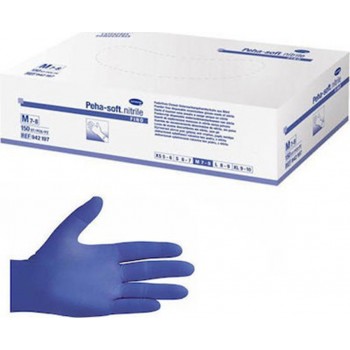 Hartmann Peha-Soft Fino Γάντια Νιτριλίου Χωρίς Πούδρα σε Μπλε Χρώμα 150τμχ 7-8 M