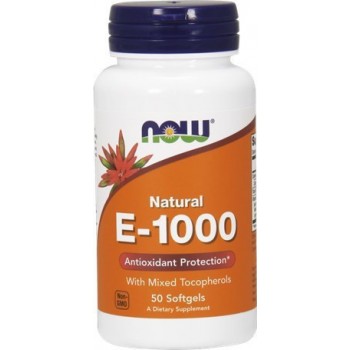 Now Foods Natural E-1000 with Mixed Tocopherols 1000iu 50 μαλακές κάψουλες