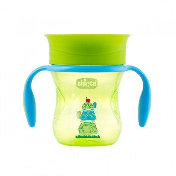 Chicco Cup Εκπαιδευτικό Μπιμπερό Πλαστικό με Λαβές Πράσινο 12m+