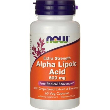 Now Foods Alpha Lipoic Acid Extra Strength 600mg 60 φυτικές κάψουλες