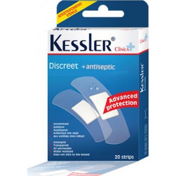 Kessler Discreet Antiseptic Αυτοκόλλητα Αδιάβροχα Διάφανα Επιθέματα 20strips
