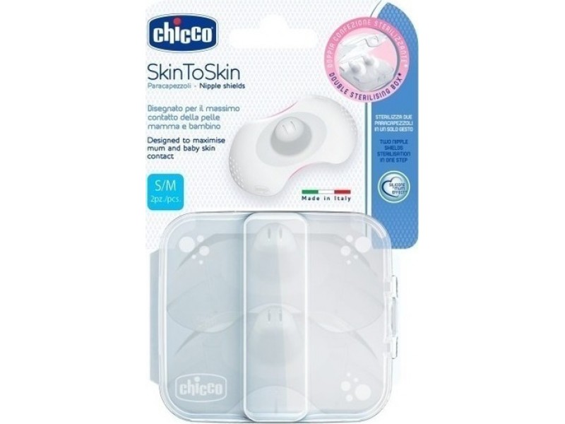 Chicco Δίσκοι Στήθους Σιλικόνης Skin to Skin size S/M 2τμχ