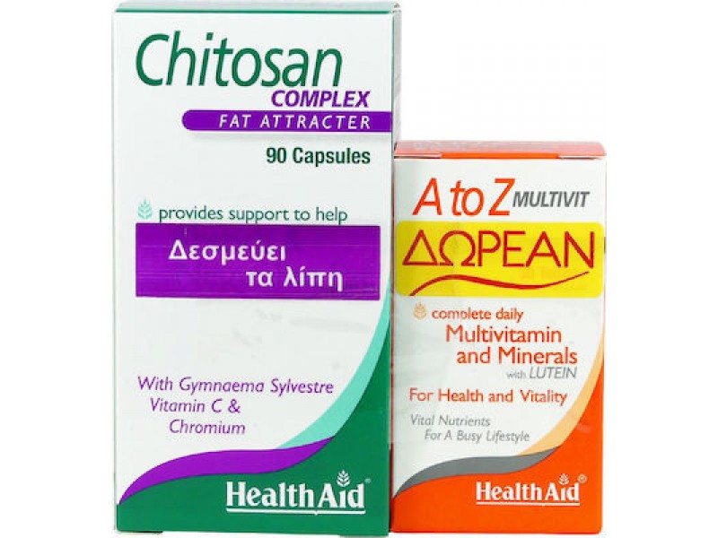  Health Aid Chitosan 90 κάψουλες + A to Z Multivit 30 ταμπλέτες 90 κάψουλες