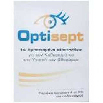 Optisept Eyelid Pads 14 Εμποτισμένα Μαντηλάκια για την Υγιεινή των Βλεφάρων x14