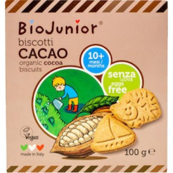 Bio Junior Βιολογικά μπισκότα με κακάο από τον 10 μήνα, 100gr