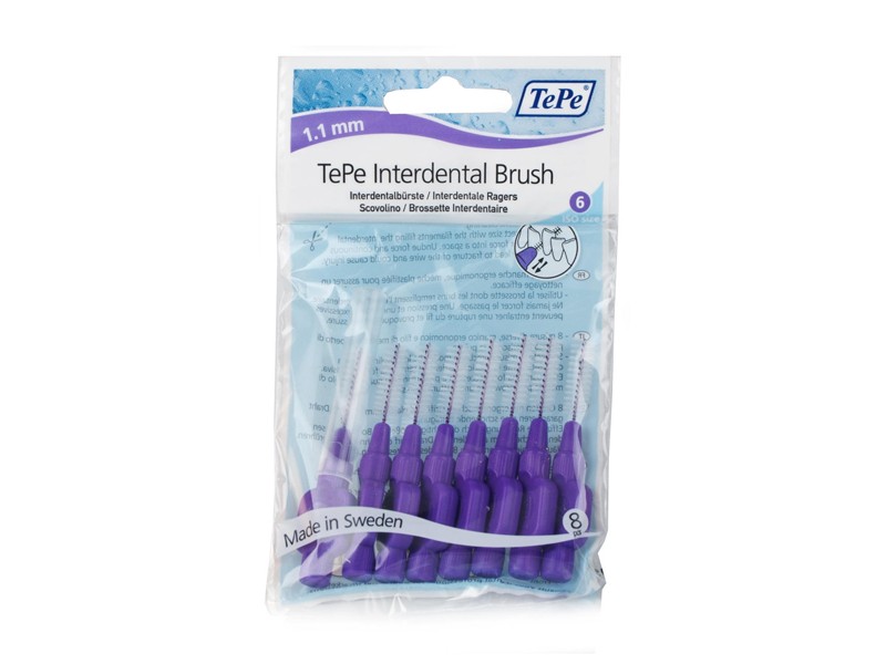 TePe Interdental Brush Μεσοδόντιο βουρτσάκι 6 μέγ. (1.1mm) Μώβ 8τεμ.